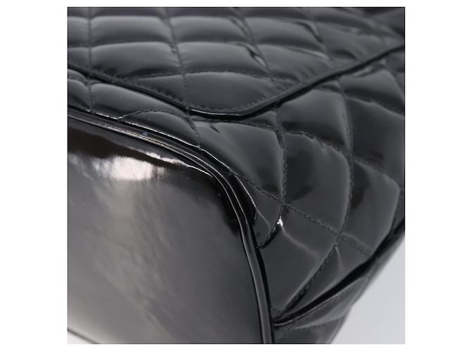 CHANEL COCO Mark Standard Tote Bag aus Lackleder Schwarz Gold CC Auth ki6845M Golden - Ansicht 16
