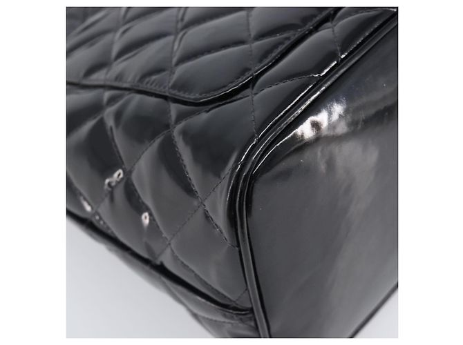 CHANEL COCO Mark Standard Tote Bag aus Lackleder Schwarz Gold CC Auth ki6845M Golden - Ansicht 17