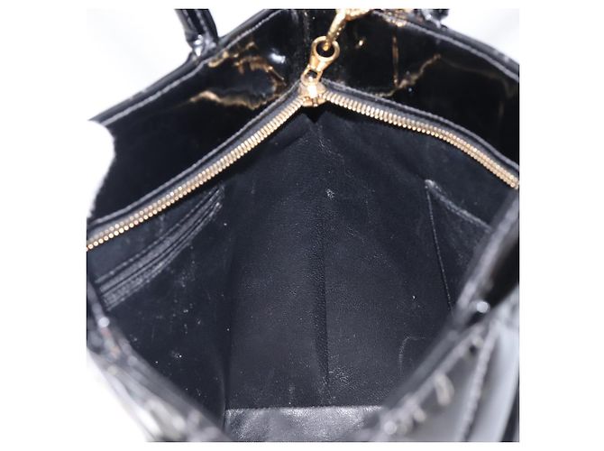 CHANEL COCO Mark Standard Tote Bag aus Lackleder Schwarz Gold CC Auth ki6845M Golden - Ansicht 20