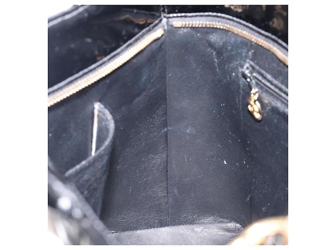 CHANEL COCO Mark Standard Tote Bag aus Lackleder Schwarz Gold CC Auth ki6845M Golden - Ansicht 21