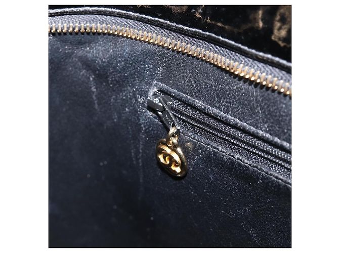 CHANEL COCO Mark Standard Tote Bag aus Lackleder Schwarz Gold CC Auth ki6845M Golden - Ansicht 22