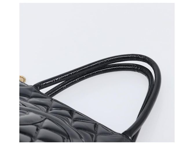 CHANEL COCO Mark Standard Tote Bag aus Lackleder Schwarz Gold CC Auth ki6845M Golden - Ansicht 8