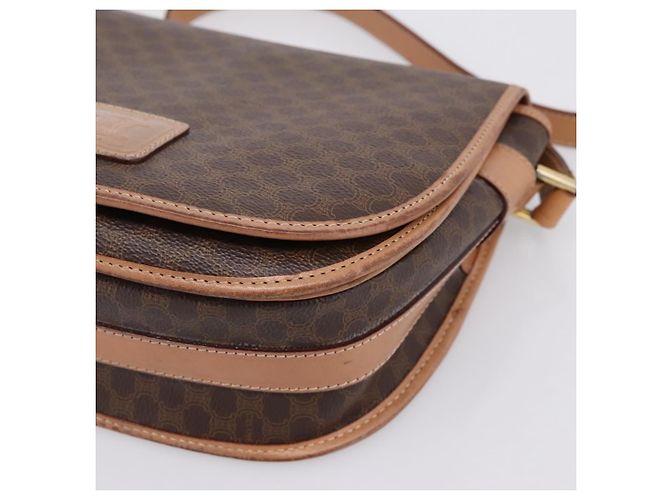 Céline Borsa a tracolla CELINE Macadam PVC Pelle Marrone Tono Oro Auth ep15762 - vista 10