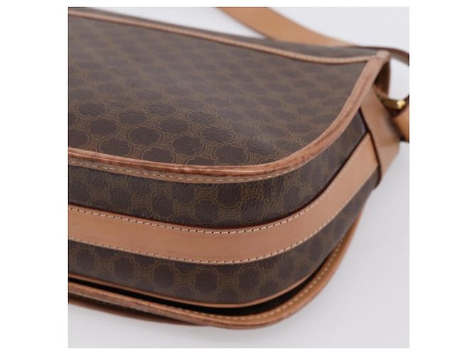 Céline Borsa a tracolla CELINE Macadam PVC Pelle Marrone Tono Oro Auth ep15762 - vista 15