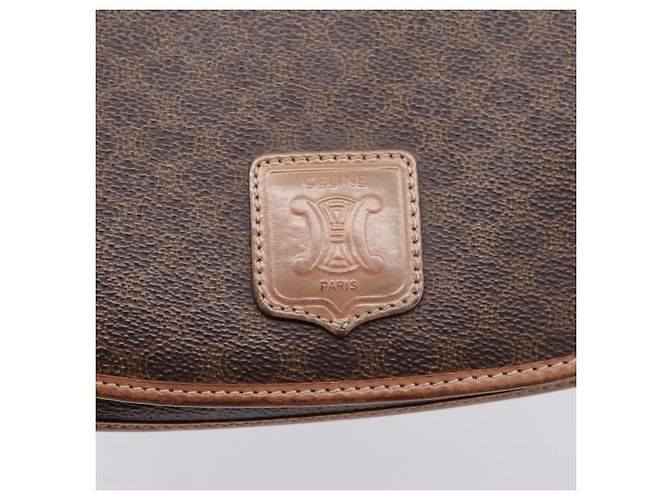 Céline Borsa a tracolla CELINE Macadam PVC Pelle Marrone Tono Oro Auth ep15762 - vista 17