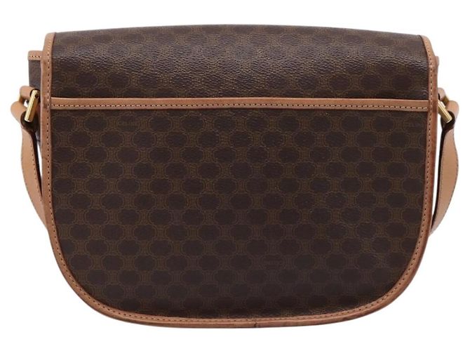 Céline Borsa a tracolla CELINE Macadam PVC Pelle Marrone Tono Oro Auth ep15762 - vista 2