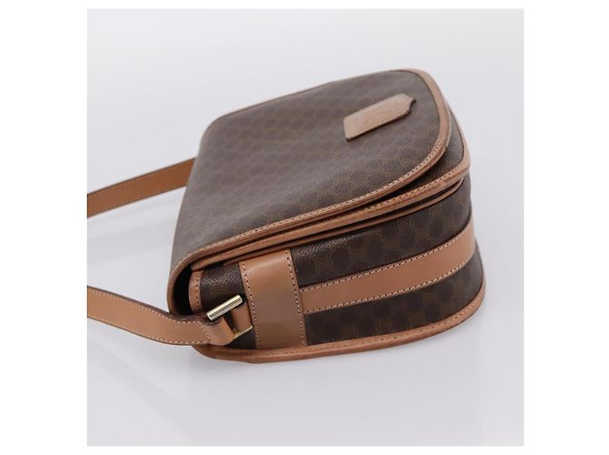 Céline Borsa a tracolla CELINE Macadam PVC Pelle Marrone Tono Oro Auth ep15762 - vista 3