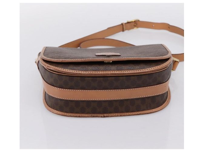 Céline Borsa a tracolla CELINE Macadam PVC Pelle Marrone Tono Oro Auth ep15762 - vista 5