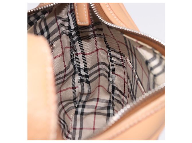 Borsa a tracolla BURBERRY in pelle beige argento Auth ka6209 - vista 26