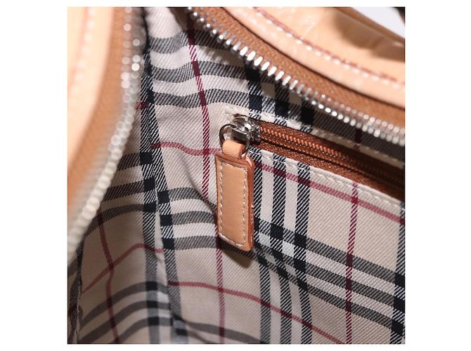 Borsa a tracolla BURBERRY in pelle beige argento Auth ka6209 - vista 28