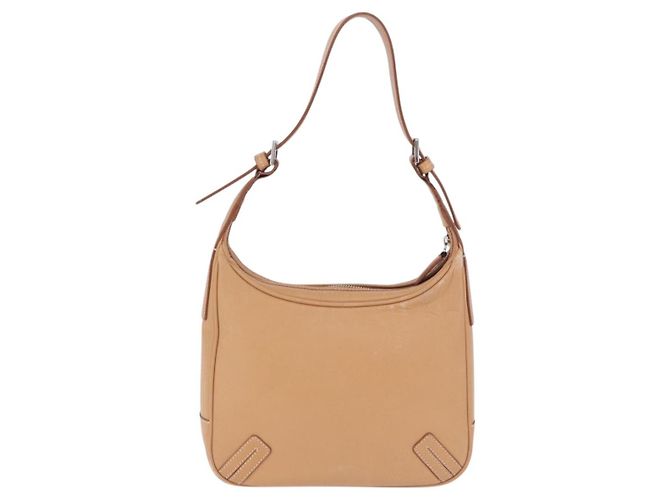 Borsa a tracolla BURBERRY in pelle beige argento Auth ka6209 - vista 4