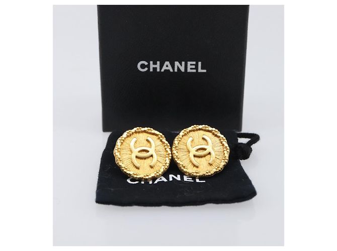 Boucles d'oreilles CHANEL Métal Doré CC Auth 204667V - vue 13