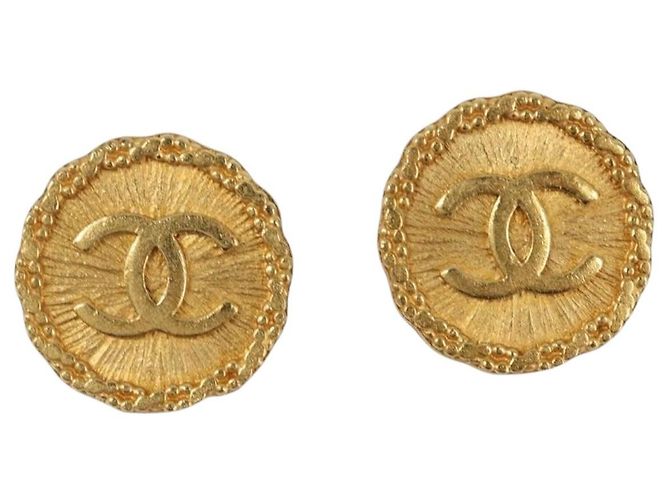 Boucles d'oreilles CHANEL Métal Doré CC Auth 204667V - vue 14