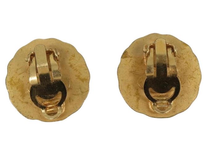 Boucles d'oreilles CHANEL Métal Doré CC Auth 204667V - vue 2