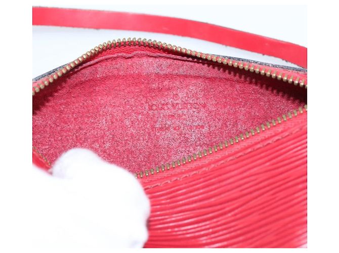 LOUIS VUITTON Epi Soufflot Pouch Accessory Pouch Red LV Auth 202968 Rosso - vista 19