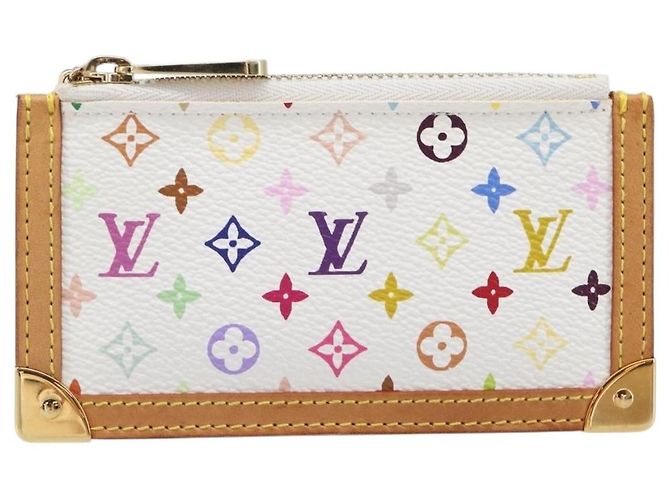 LOUIS VUITTON Monogram Multicolor Pochette Cles Coin Purse M92655 Auth BA15510V Bianco - vista 13