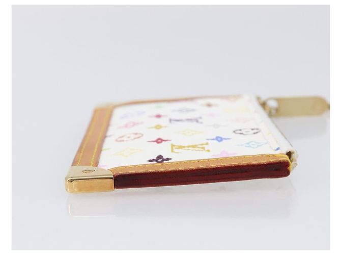LOUIS VUITTON Monogram Multicolor Pochette Cles Coin Purse M92655 Auth BA15510V Bianco - vista 3
