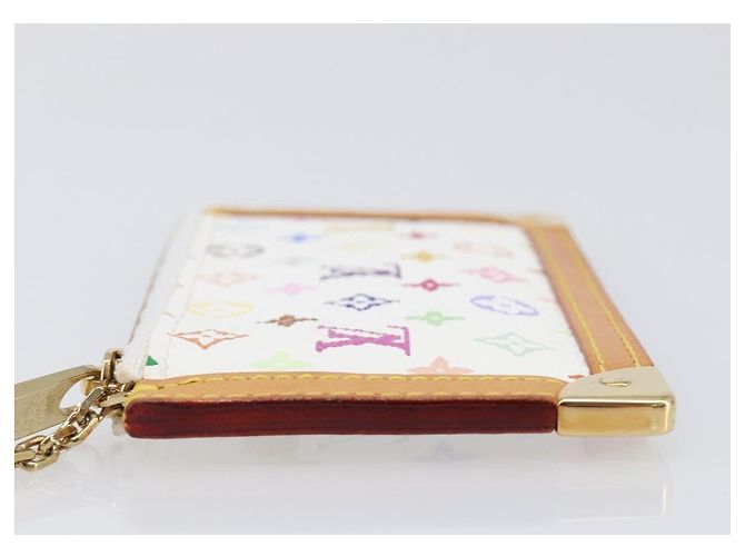 LOUIS VUITTON Monogram Multicolor Pochette Cles Coin Purse M92655 Auth BA15510V Bianco - vista 4
