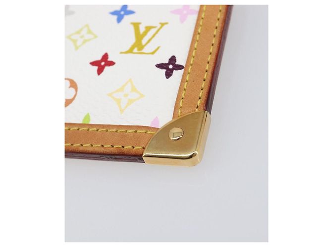 LOUIS VUITTON Monogram Multicolor Pochette Cles Coin Purse M92655 Auth BA15510V Bianco - vista 7