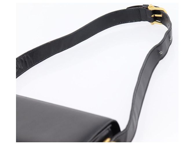 Céline Sac à épaule CELINE en cuir noir et or Auth 205144 Doré - vue 14