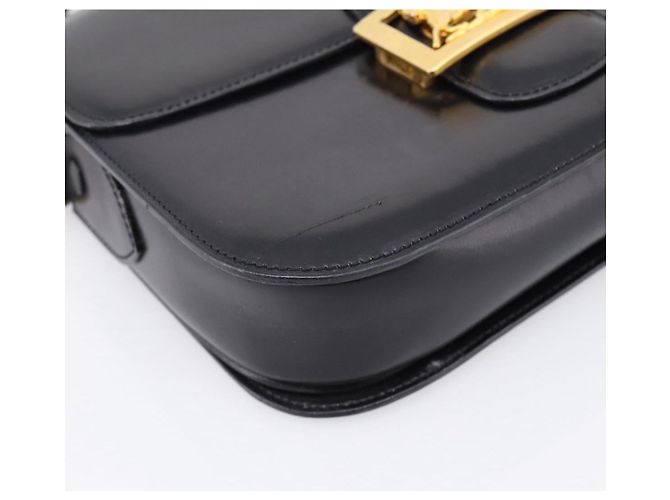 Céline Sac à épaule CELINE en cuir noir et or Auth 205144 Doré - vue 16