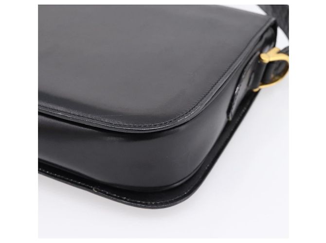 Céline Sac à épaule CELINE en cuir noir et or Auth 205144 Doré - vue 17