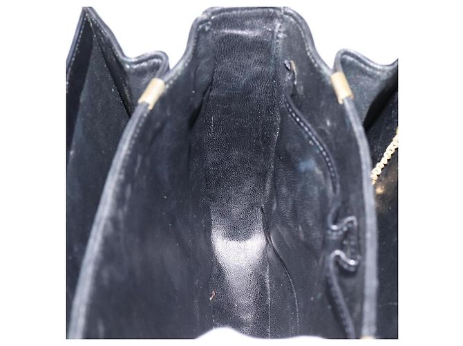 Céline Sac à épaule CELINE en cuir noir et or Auth 205144 Doré - vue 20