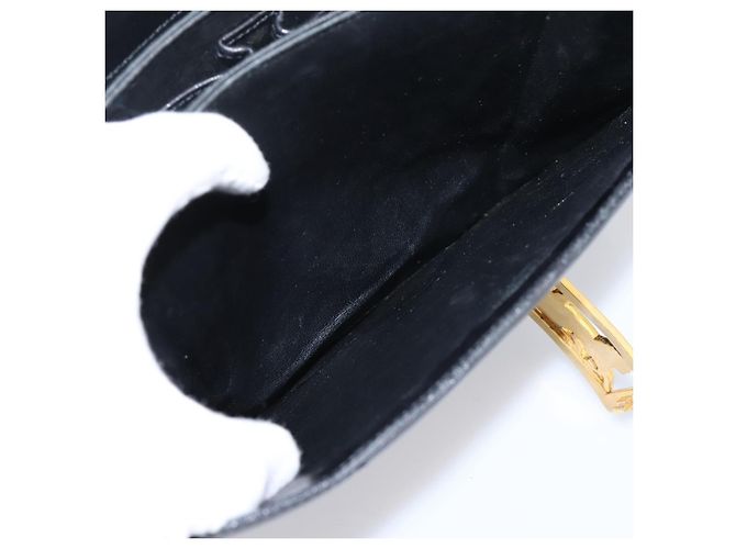 Céline Sac à épaule CELINE en cuir noir et or Auth 205144 Doré - vue 24