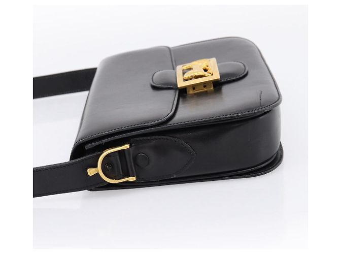 Céline Sac à épaule CELINE en cuir noir et or Auth 205144 Doré - vue 3