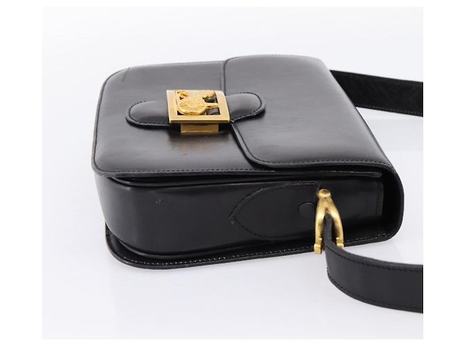 Céline Sac à épaule CELINE en cuir noir et or Auth 205144 Doré - vue 4
