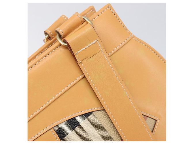Burberrys Nova Check Schultertasche Leder Beige Gold Auth 201388 Golden - Ansicht 10