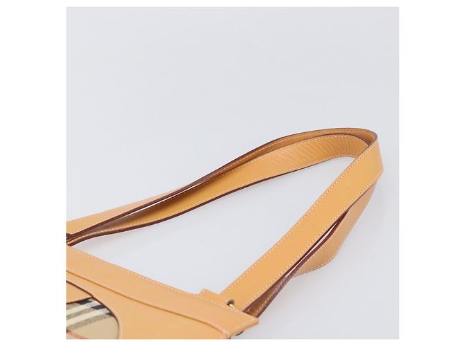 Burberrys Nova Check Schultertasche Leder Beige Gold Auth 201388 Golden - Ansicht 14