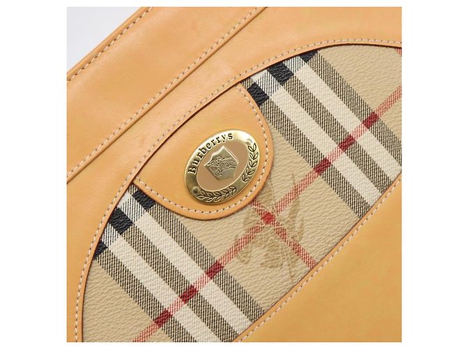 Burberrys Nova Check Schultertasche Leder Beige Gold Auth 201388 Golden - Ansicht 19