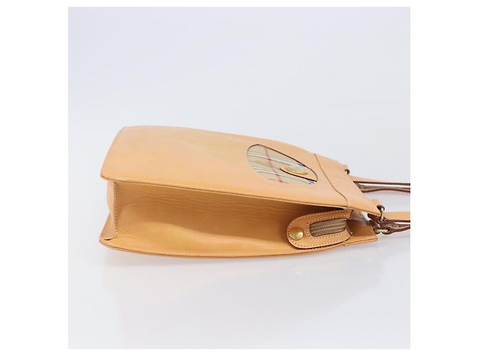 Burberrys Nova Check Schultertasche Leder Beige Gold Auth 201388 Golden - Ansicht 3