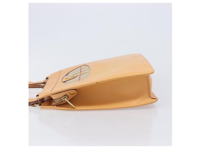 Burberrys Nova Check Schultertasche Leder Beige Gold Auth 201388 Golden - Ansicht 4