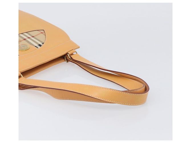 Burberrys Nova Check Schultertasche Leder Beige Gold Auth 201388 Golden - Ansicht 8