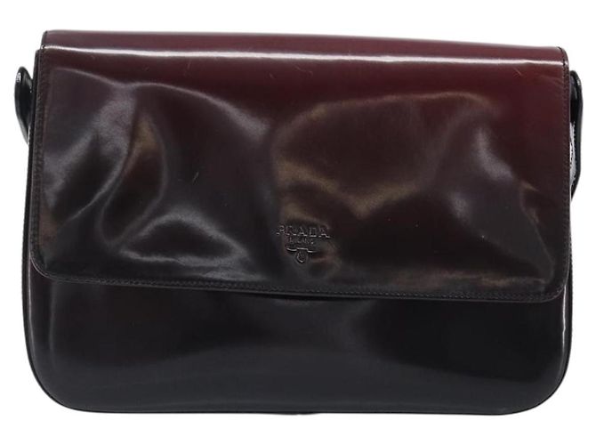 PRADA Shoulder Bag Patent Bordeaux Auth ar14223 Dark red - view 13