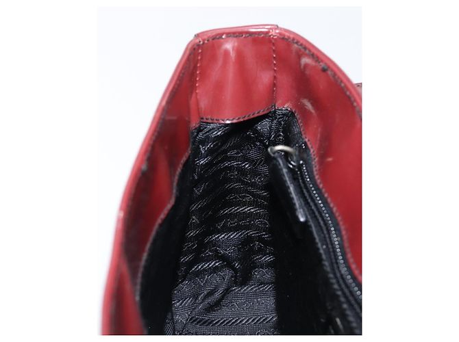 PRADA Shoulder Bag Patent Bordeaux Auth ar14223 Dark red - view 23