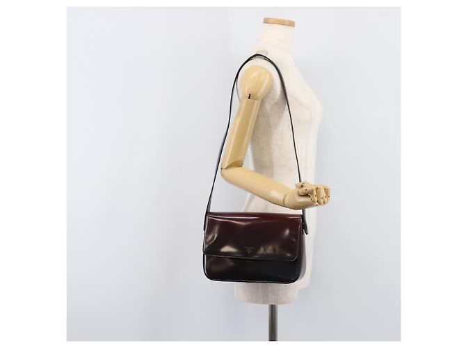 PRADA Shoulder Bag Patent Bordeaux Auth ar14223 Dark red - view 26