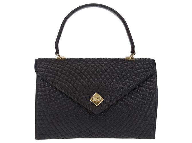 BALLY Handtasche aus Leder Schwarz Gold authentisch 204388 Golden - Ansicht 13