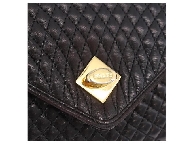 BALLY Handtasche aus Leder Schwarz Gold authentisch 204388 Golden - Ansicht 21