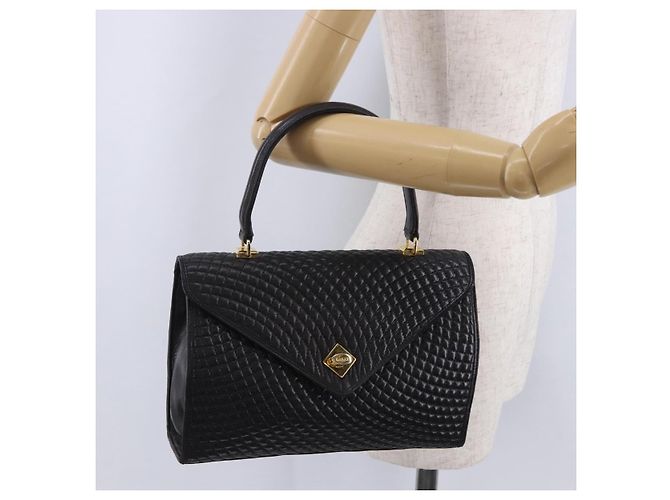 BALLY Handtasche aus Leder Schwarz Gold authentisch 204388 Golden - Ansicht 28