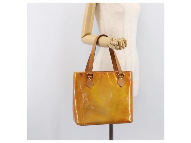 LOUIS VUITTON Monogram Vernis Houston Handtasche Beige M91004 LV Auth BA15557 - Ansicht 27