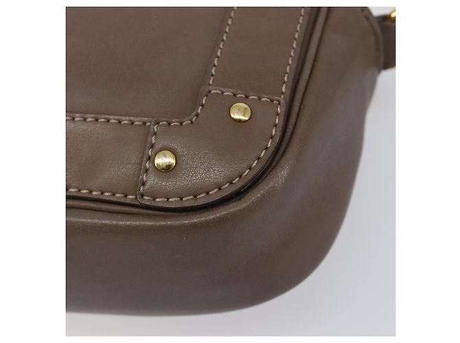 Chloé Chloe Eden Schultertasche Leder Beige Goldton Auth 204650A - Ansicht 14