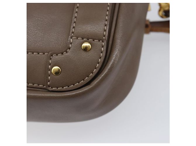 Chloé Chloe Eden Schultertasche Leder Beige Goldton Auth 204650A - Ansicht 16
