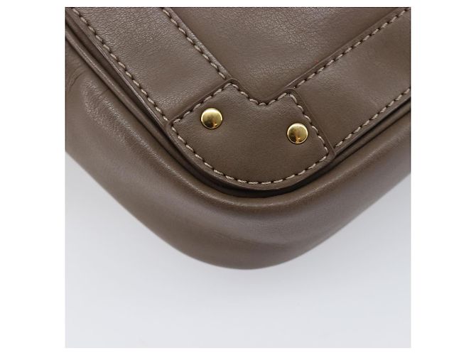 Chloé Chloe Eden Schultertasche Leder Beige Goldton Auth 204650A - Ansicht 17