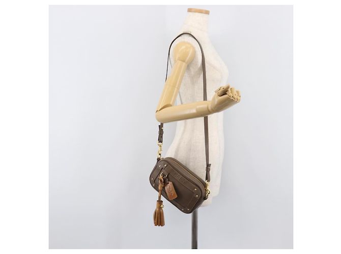 Chloé Chloe Eden Schultertasche Leder Beige Goldton Auth 204650A - Ansicht 23