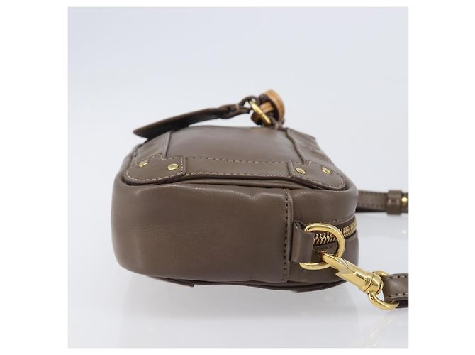 Chloé Chloe Eden Schultertasche Leder Beige Goldton Auth 204650A - Ansicht 3