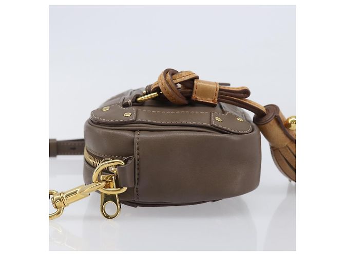 Chloé Chloe Eden Schultertasche Leder Beige Goldton Auth 204650A - Ansicht 4