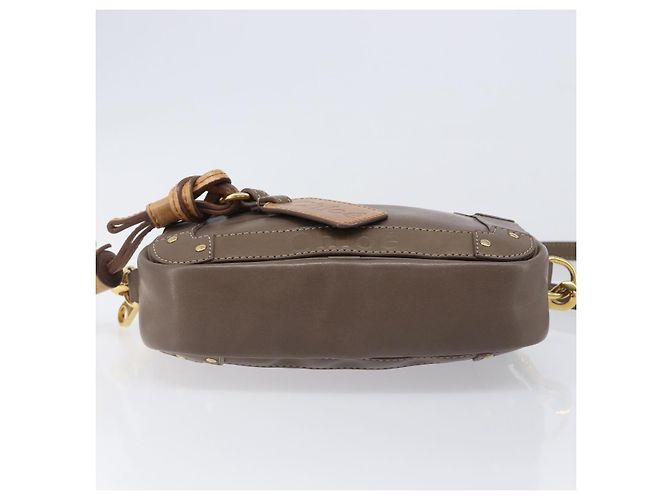 Chloé Chloe Eden Schultertasche Leder Beige Goldton Auth 204650A - Ansicht 5